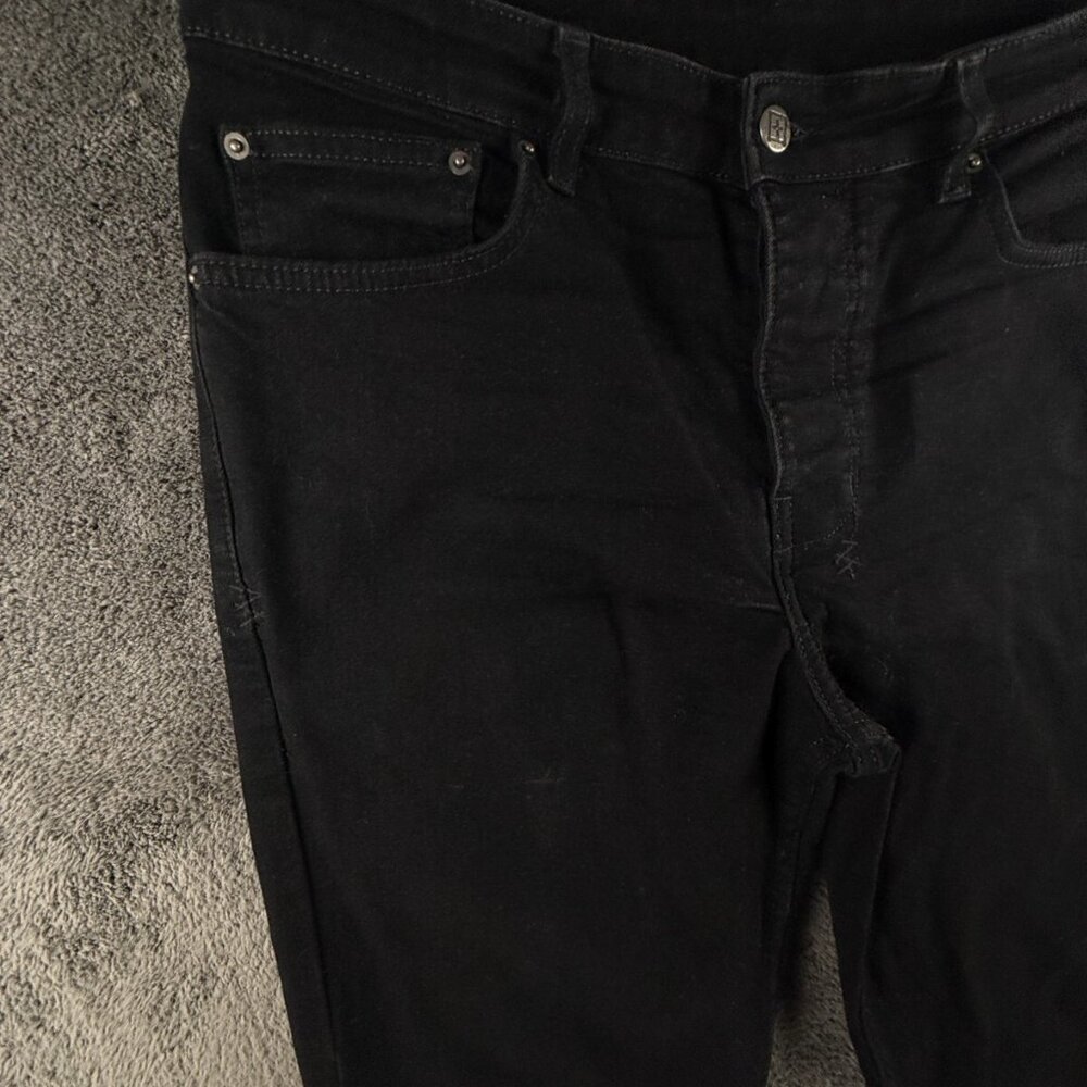 Ksubi Black Stretch Tapered Denim Jeans Button Fly Designer Size 34x32 Adult - Picture 2 of 16